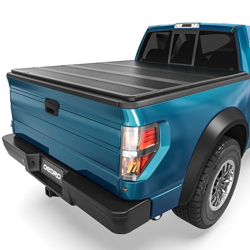 Image of OEDRO Quad Fold Hard Truck Bed Tonneau Cover Fit for Ford F150 F-150 2015-2026 with 6.5ft Bed, Black