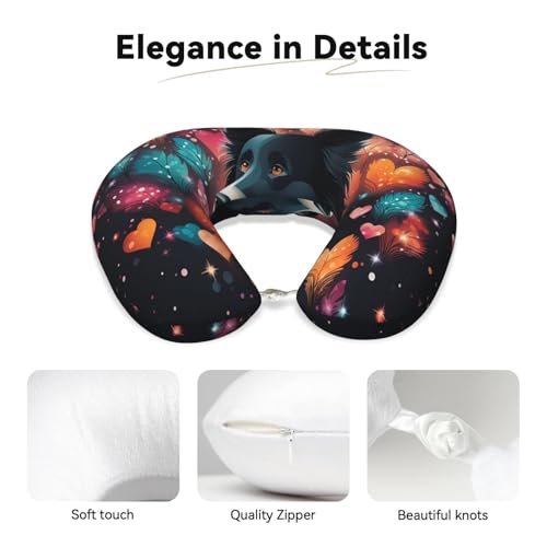 Almohada de viaje con espuma viscoelástica y forma U miniatura 4