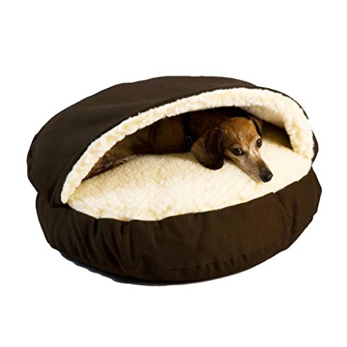 Cama for perros ， Cueva Invierno cálido Saco de dormir grande Suministros for mascotas Casa lavable desmontable for perro grande Gato Cachorro Conejo Nido de mascotas ( Color : PiBrown , Size : S )