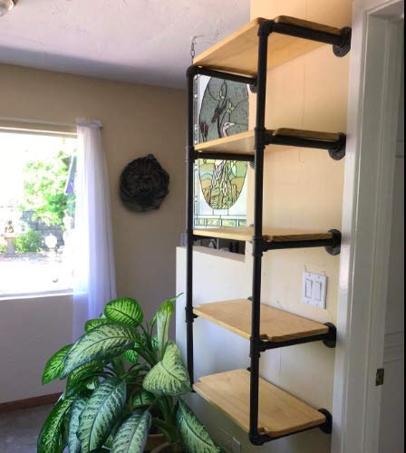 Industrial Retro Wall Mount Iron Pipe Shelf,DIY Open