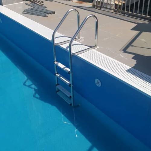 Escalera para piscina 3 peldaños de acero inoxidable miniatura 7