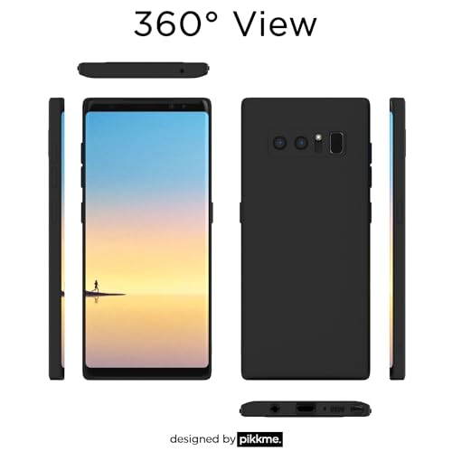 Image of Outlouders Back Cover for Samsung Galaxy Note 8 | Camera Protection | Durable Soft Matte Silicone Bumper Case (Black)