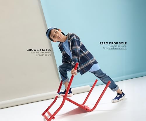 Image of ARETTO Expanding Navy Blue Kids Shoes for Growing Feet - Boys & Girls Footwear, Baby Girl Shoes, Sneakers for Boys, Baby Shoes & Comfortable Shoes for Kids | Age 1-9 Years