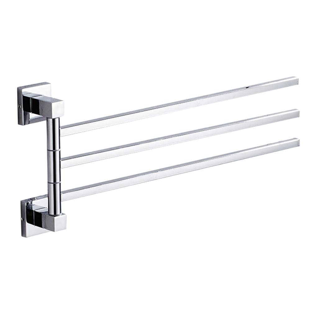 Porte-serviettes pivotant en acier inoxydable argent 43x18cm
