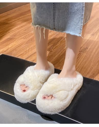 UOQAPRE Women's Slippers Platform Mini Boots Fur Fleece Lined Suede Ankle Snow Boots slippers Anti-Slip Boot For Outdoor3