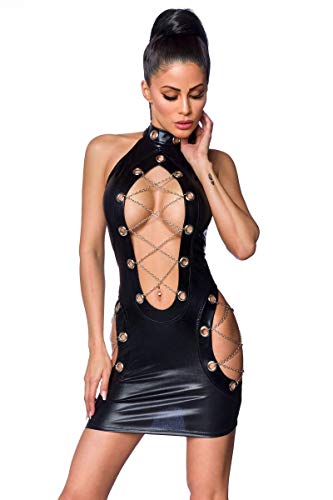 Mini robe wetlook Saresia idéale pour clubbing et soirées rock