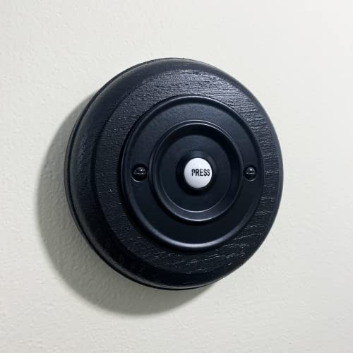 Traditional High Quality Round Wireless Doorbell in Black Ash and Black with Loud Chime (UK Plug in) F5S - Image 4