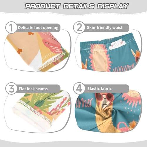 Bolaz Toddler Girls Leggings Printed Yoga Pants Leggings Cute Yellow Llama for Kids3