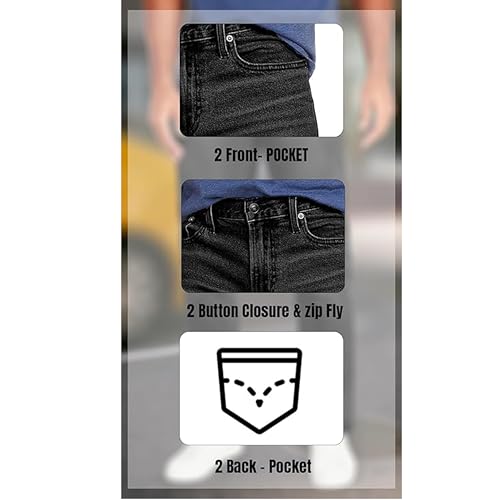 Galaxy by Harvic Men's 3-Pack Flex Stretch Slim Straight Jeans with 5 Pocket Ultimate Comfort Pants (Sizes, 30-42)2
