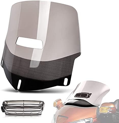 Motorcycle Windscreen Windshield with Air Vented for Goldwing GL1800 2001-2017 (Smoke)