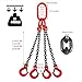 1/4 Lifting Chains with Hooks, G80 Alloy Manganese Steel Chain Sling Load Capacity 2 Ton, Industrial Quality Chain Slings for Forklift Hoist Crane(Load 2 Ton L 1.5 M (4.9 FT) 4 Hook)