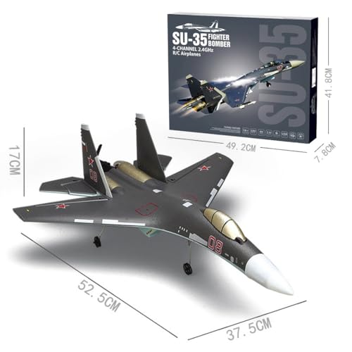 BAUBAUPLAY RC Helicopter SU35 2.4G 4CH Remote Control Fighter Airplane Model for Adults - Flying Birthday Gifts RTF - Image 9