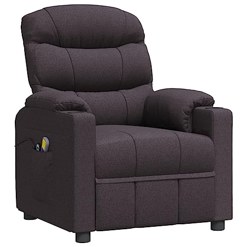 vidaXL Sillón de Masaje eléctrico Tela marrón Oscuro, sillón de Masaje, sillón reclinable eléctrico, sillón, sillón reclinable de Masaje
