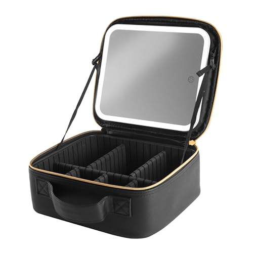 iHome Travel Makeup Bag with LED Mirror Makeup Organizer with Lighted Mirror Ideal Travel Essentials for Women (iCVS20)