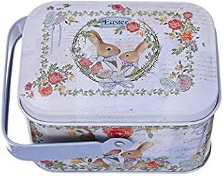 XZ Easter Biscuit Box Easter Egg Tin Box Empty Easter Box for Kids School Classroom Party Favor Supplies, Kids Easter Gifts