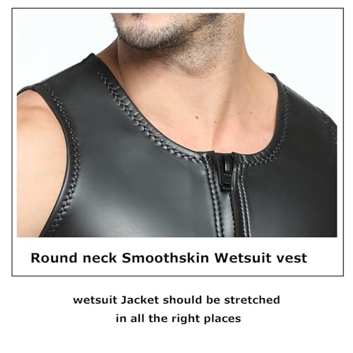 Traje de neopreno para hombre de 2MM sin mangas, chaqueta ligera para nadar y bucear (Negro_X-Large) miniatura 5
