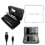 JDGPOKOO 5 in 1 Accessories Kit for Nintendo New 3DS, Carrying Case for New 3DS, Clear Shell Case, 2 Set...