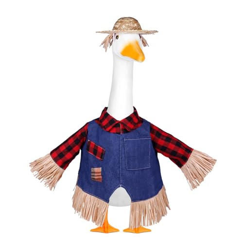 Vzuito Scarecrow Goose Outfits Halloween Porch Goose Costume for 23inch Thankgiving Geese...