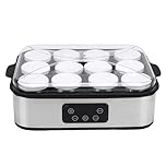 Jiawu Electric Yogurt Maker, Yoghurt Making Machine with 12 Reusable Glass Jars, Automatic Temperature & Time Control, Probiotic Yogurt Makers for Homemade (1#)
