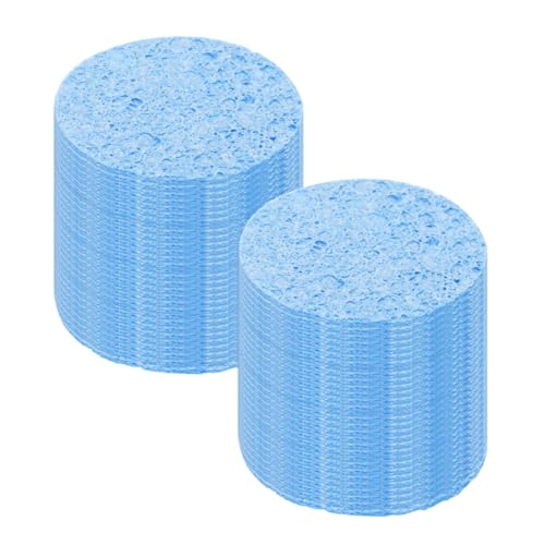 Image of MECCANIXITY 35PCS Soldering Sponge 50mm Round Blue Cleaning Pad Welding Tip Iron Replacement for Cleaning Soldering Iron 1mm Natural Thickness 6mm Water Absorption Thickness