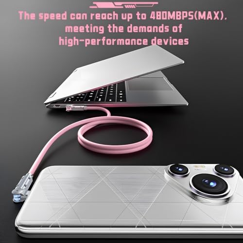 Image of USB-C to USB-C Cable 2 Pack 5ft 180Rotating Charger Cord Type C Chubby Silicone USB C to C Cable Type C Fast Charging Cord for iPhone 17 16 15 Samsung Galaxy S26 S25 S24 S23 S22,Laptops