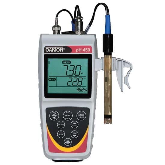 Oakton AO-35618-30 PH/MV/ISE/T Waterproof pH 450 Portable Meter with Electrode