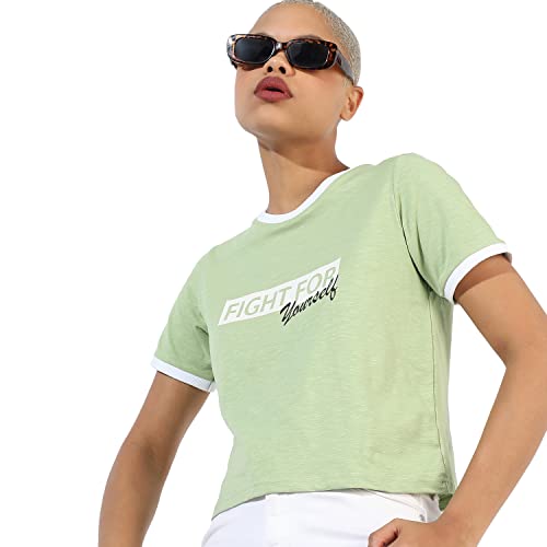 Image of Campus Sutra Women's Cotton Regular Fit Tops