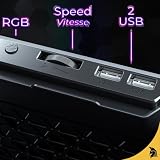 EMPIRE GAMING Guardian C600 chłodziarka do laptopa 12" do 15,6" – 6 wentylatorów – pokrętło prędkości, 7 trybów RGB, 5 regulowanych wysokości, zdejmowany uchwyt