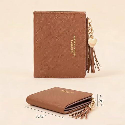 Image of Valentoria Womens Wallet Cute Elegant Long Slim Card Holder Case Minimalist Coin Purse Thin Tassels Zip Clutch Wallets for Girls Ladies | Cute