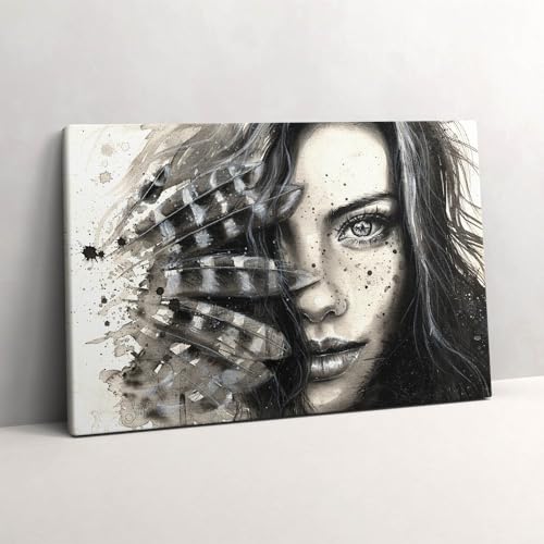 Murale d'art portrait peint sur toile de qualité galerie 60x40cm