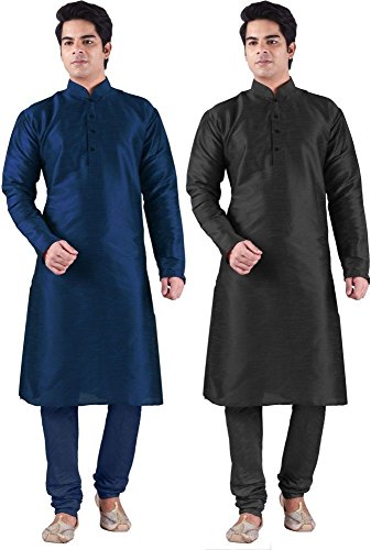 Kurta de seda azul para hombre evita trajes incomodos en tus fiestas