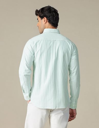 Image of U.S. Polo ASSN. Striped Regular Fit Shirt for Men - 100% Cotton, Breathable & Comfortable, Full Sleeves Casual Shirt for Men