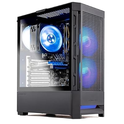 Skytech Gaming Blaze4 Mini Gaming PC, AMD Ryzen 5 5500 3.6GHz, NVIDIA RTX 5050 8GB, 1TB NVMe SSD, 16GB DDR4 RAM 3200, 650W Gold PSU, Wi-Fi, Win 11, Desktop