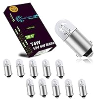 LIGHTWORLD24 10x T4W BA9s Standlicht-Lampe Autolampe 12V 4W Birnen Auto Standlicht Innenraumbeleuchtung Innenbeleuchtung Signallampe