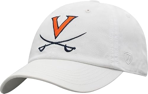 Virginia Collegiate Adjustable Hats (US, Alpha, One Size, Virginia White)