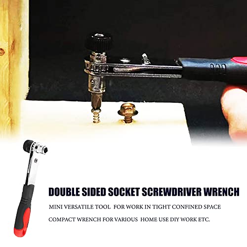 Double Sided Socket Screwdriver Ratchet Wrench Dual Head Wrench Tool #TOP4