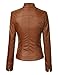 Lock and Love LL WJC747 Womens Dressy Vegan Leather Biker Jacket L Camel