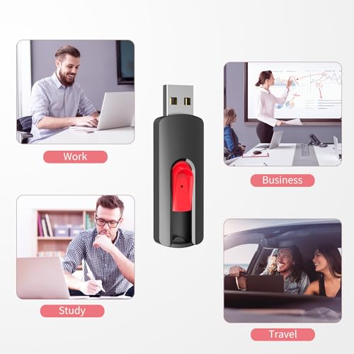Image of RAOYI 10Pcs 32GB USB Flash Drives Slide Retractable Memory Stick Bulk USB 2.0 Thumb Drive Jump Drive Zip Drive USB Sticks Data Storage Backup for PC Mac (32G, Red)