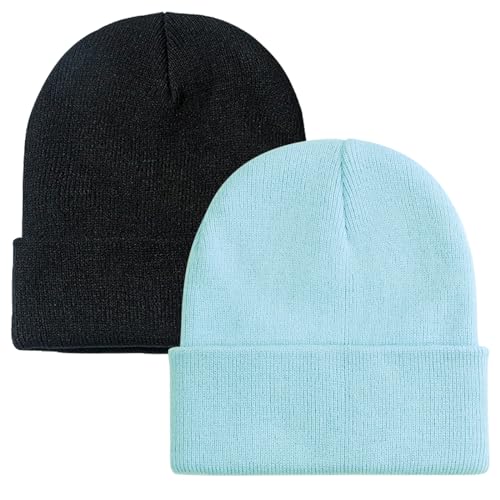 Image of ZOORON 1&2 Pack Beanie for Men Women Slouchy Beanie Hats Winter Knit Caps Soft Ski Hat Unisex