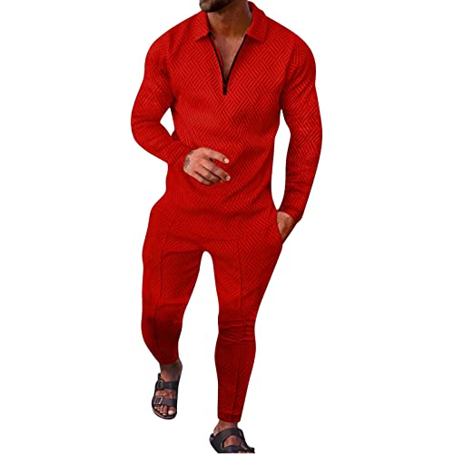 Costume décontracté rayé rouge pour les moments de détente à la maison et loisirs extérieurs