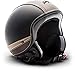 Produktbild Soxon® SP-301 Urban Black · Jet-Helm · Motorrad-Helm Roller-Helm Scooter-Helm Moped Mofa-Helm Chopper Retro Vespa Vintage Pilot Biker · ECE 22.05 Leather-Design Schnellverschluss Tasche XL (61-62cm)