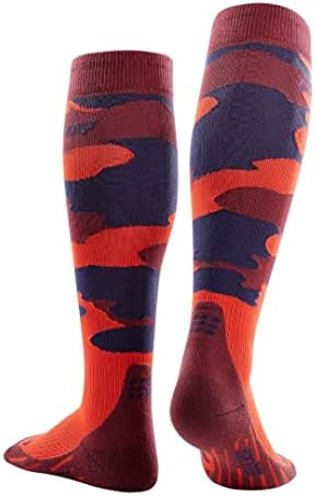 CEP Men’s Camocloud Tall Running Compression Socks | Long Performance Sock, Lava/Peacoat, Men, III