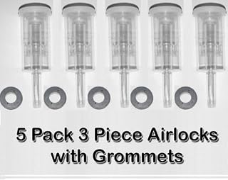 Cylinder Fermentor Airlock w/Grommet/Air Lock HomeBrew Wine Beer 5 PK 3 piece