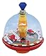 alldoro 68030 - Feuerwehr Panoramakreisel Ø 19 cm, Pumpkreisel mit Sound, Schwungkreisel mit Standfuß, Musikkreisel mit Feuerwehrauto, klassischer Spielzeugkreisel, Kreisel für Kinder ab 18 Monate