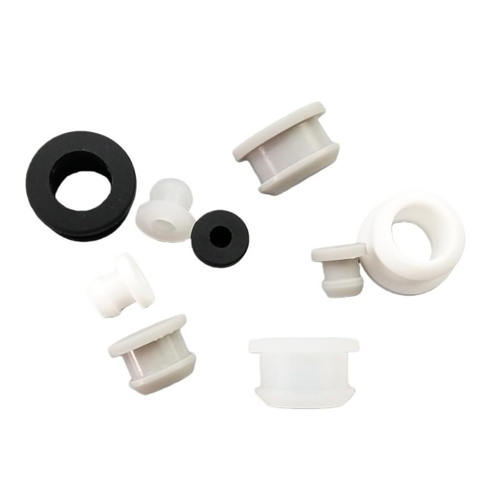 10 tapones de goma impermeables de goma hueca de silicona para clips, multicolor, 4,5 – 60,6 mm (transparente, 52,6 mm)