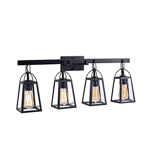 Muskoka Lifestyle Products Rustic Farmhouse Vanity 4 Light with Seedy Glass Bath Light (4 Light)