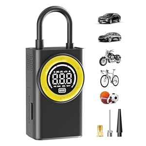 Tire Inflator Portable Air Compressor,150 PSI Cordless Air Pump for Car Tires with Digital Pressure Gauge & LED Light,5X Faster Portable Tire Inflator for Car,Motorcycle,Bike,Ball