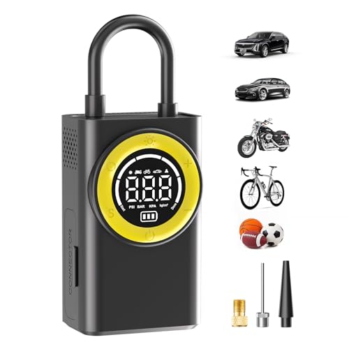 Tire Inflator Portable Air Compressor,150 PSI Cordless Air Pump for Car Tires with Digital Pressure Gauge & LED Light,5X Faster Portable Tire Inflator for Car,Motorcycle,Bike,Ball Large