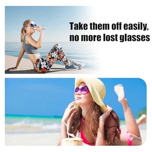 Suportes de alça de óculos, 2 peças de alças flutuantes para óculos de sol, cordões ajustáveis para
