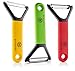 Vegetable Peeler trio set by BUTTERLEE. Potato, apple, fruit, kiwi, carrot, veggie Y-shaped stainless steel swivel, serrated, julienne, garnish peelers with non-slip comfortable grip handle, set of 3